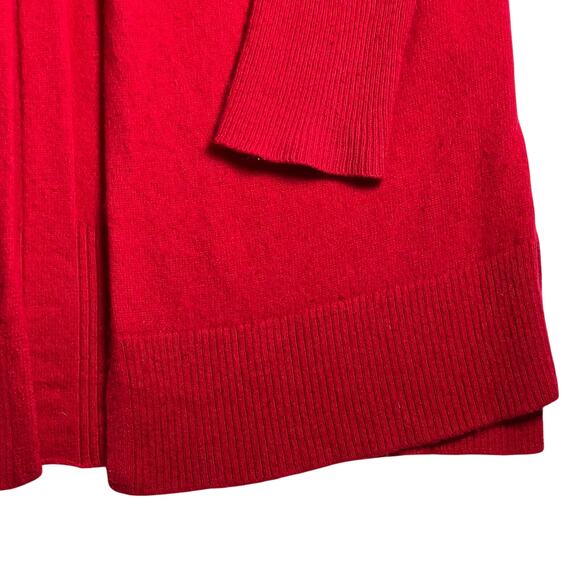 Max Studio Cardigan Sweater Size Small Red 100% 2-Ply Cashmere Open Front - Picture 4 of 8